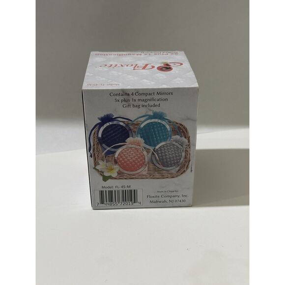 Set Of 4 Floxite Gift Folding Vanity Compact Mirror 5x Magnifying - Colored NEW - Picture 1 of 5